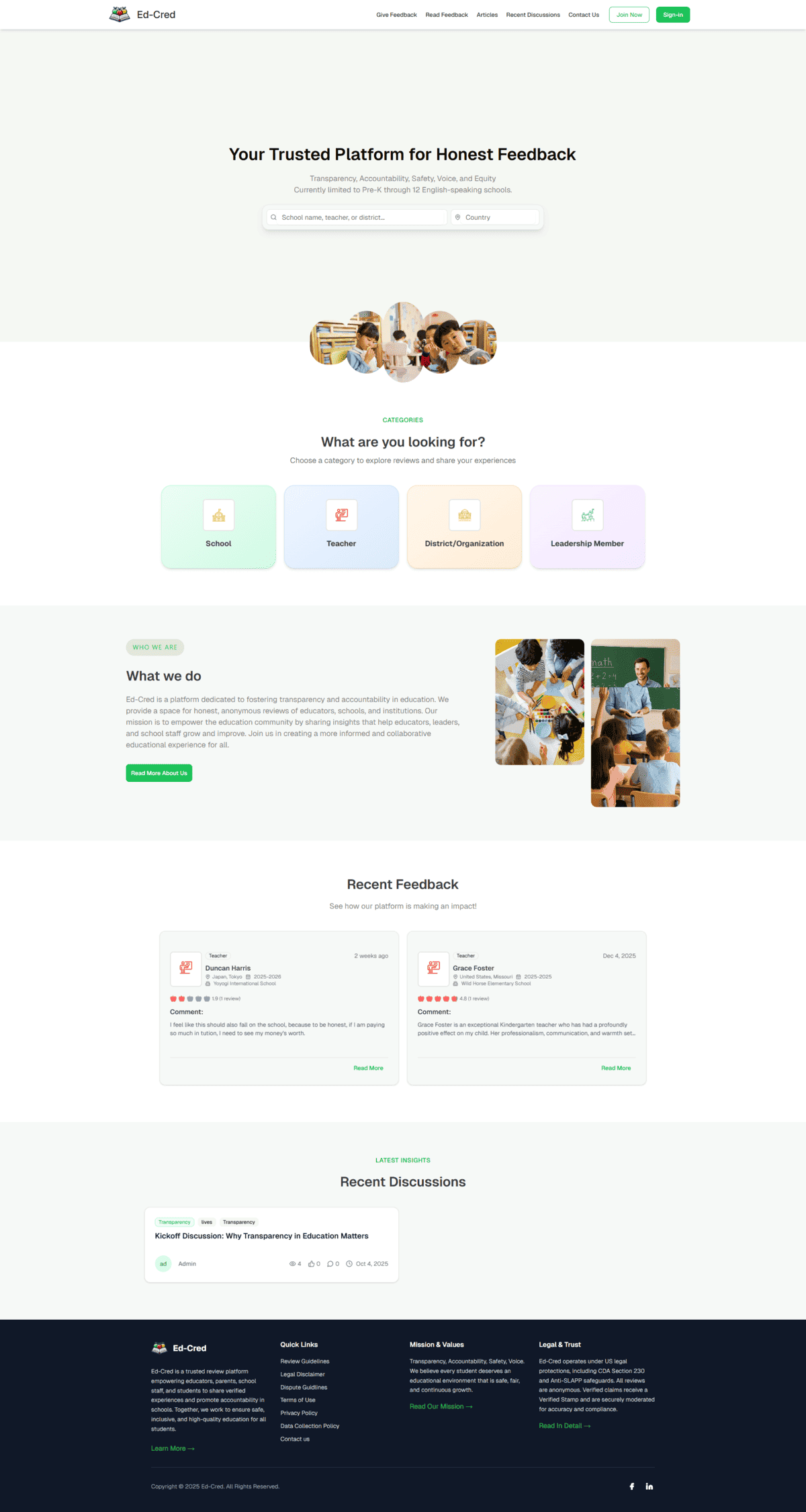 Ed-Cred – Educational Review & Feedback Platform